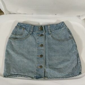 Baxis Light Wash Denim Button Down Skirt - size 9/10